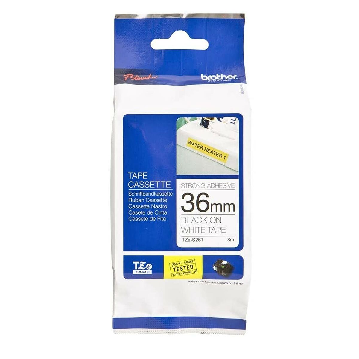Ruban stratifié Brother TZES261 Blanc